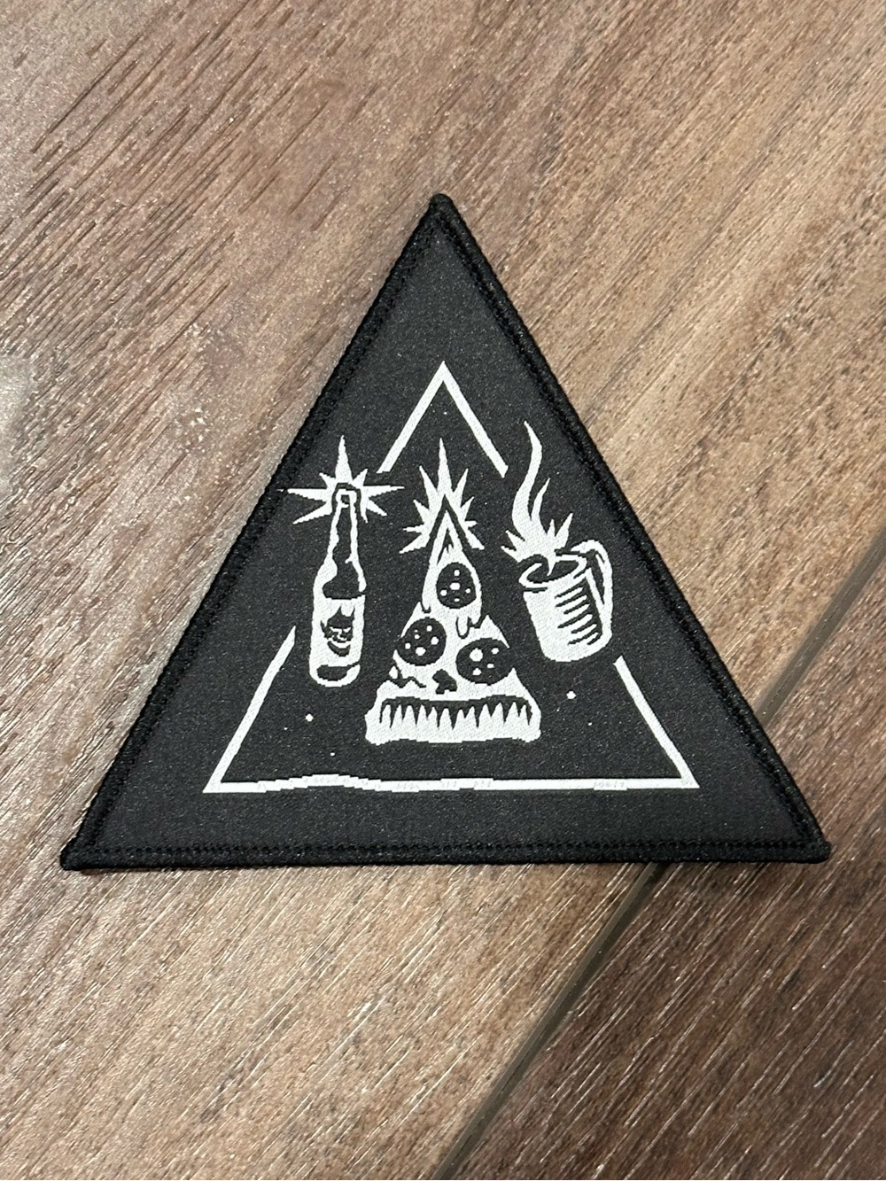 Black Triangle Pizza, Beer Bottle & Coffee Silkscreened Patch